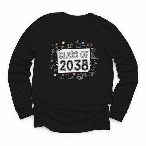 Class Of 2038 Grow Wiith Me School Back To School First Day Youth Long Sleeve Tee - Savourry