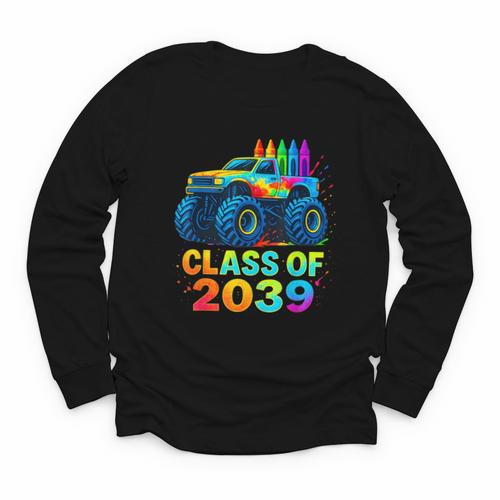 Class Of 2039 Monster Truck Kindergarten Back To School Boys Youth Long Sleeve Tee - Savourry