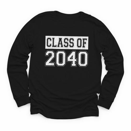 Class Of 2040 Senior Graduation Year Vintage Back To School Youth Long Sleeve Tee - Savourry