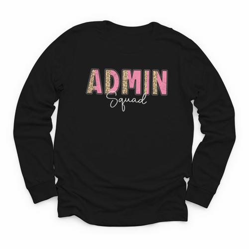 Cute Admin Squad Crew Team Back To School Administration Youth Long Sleeve Tee - Savourry