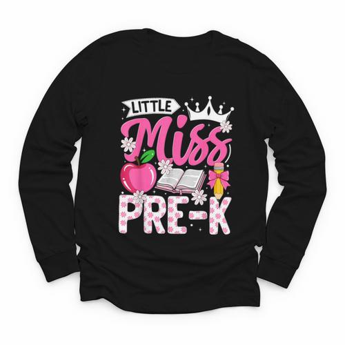Cute Back To School Pre-K First Day Of School Pre-K Girls Youth Long Sleeve Tee - Savourry