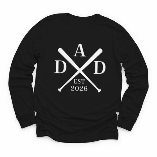 Dad Est 2026 Father Loading New Dad Baseball Pocket Youth Long Sleeve Tee - Sportilla