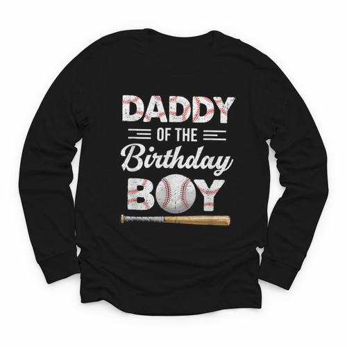 Daddy Of The Birthday Boy Baseball Matching Family Youth Long Sleeve Tee - Sportilla
