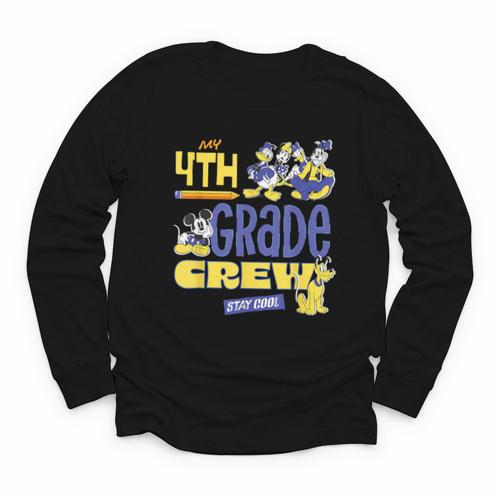 Disney My 4th Grade Crew Stay Cool Back To School Friends Youth Long Sleeve Tee - Savourry