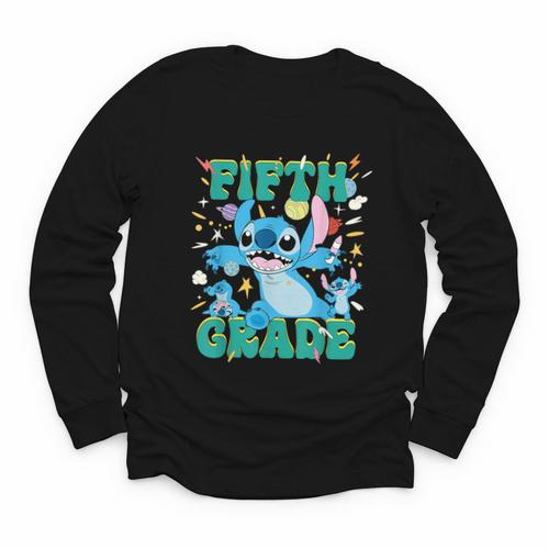 Disney Stitch Fifth Grade Back To School 1st Day Of School Youth Long Sleeve Tee - Savourry