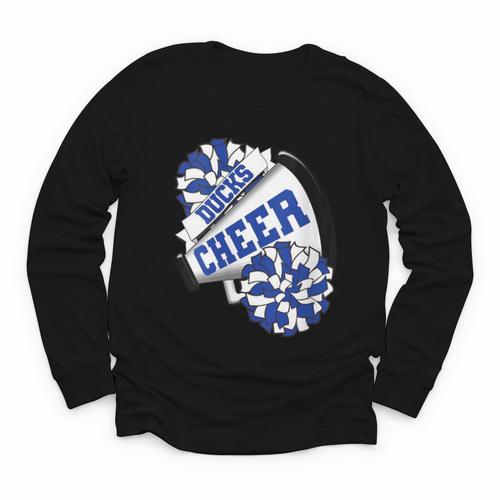 Ducks Cheer Back To School Cheerleading Spirit B Youth Long Sleeve Tee - Savourry