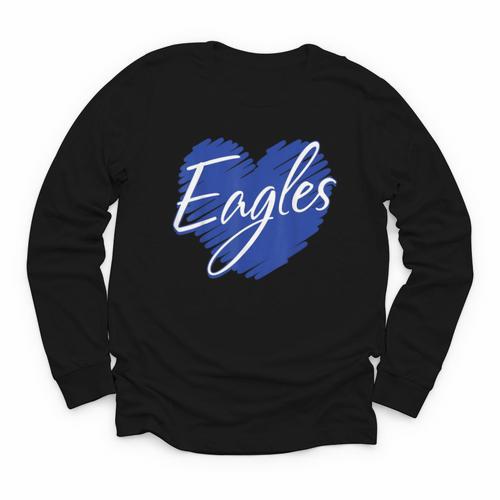 Eagles Heart Back To School Spirit B Youth Long Sleeve Tee - Savourry
