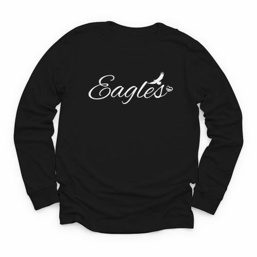 Eagles Mascot School Sports Fan Team Spirit Back To School Youth Long Sleeve Tee - Savourry