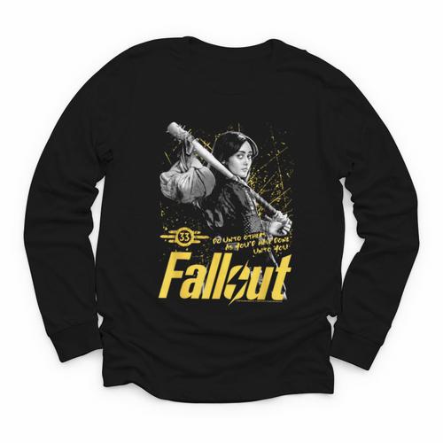 Fallout TV Series Lucy Do Unto Others Baseball Bat Gamer Youth Long Sleeve Tee - Sportilla