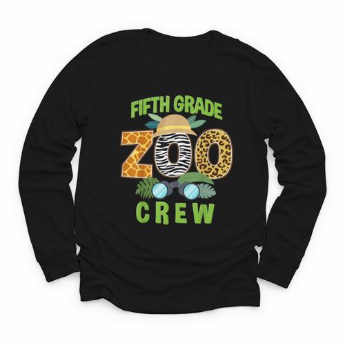 Fifth Grade Zoo Crew Wild Animal Safari Back To School Youth Long Sleeve Tee - Savourry
