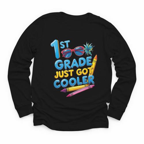 First Day Of First Grade Shirt Boys Girls Back To School Youth Long Sleeve Tee - Savourry
