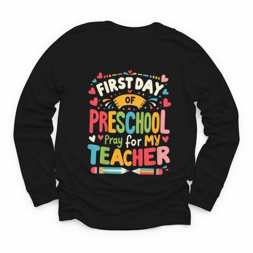 First Day Of Preschool Pre K Student Toddler Back To School Youth Long Sleeve Tee - Savourry