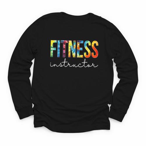 Fitness Instructor Tie Dye Back To School For Women For Work Youth Long Sleeve Tee - Savourry