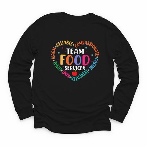 Food Services Cafeteria Crew Lunch Lady Team Back To School Youth Long Sleeve Tee - Savourry
