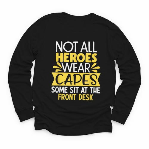Front Office Desk Administrator Back To School Reception Youth Long Sleeve Tee - Savourry