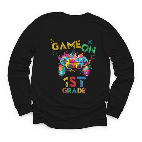 Game On 1st Grade Boys Kids Back To School Youth Long Sleeve Tee - Savourry