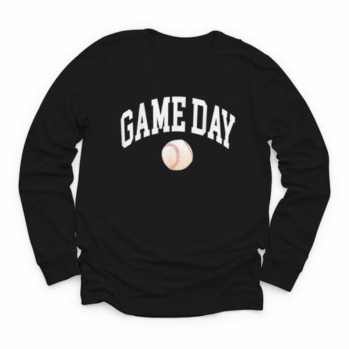 Game Day Baseball Player And Fan Graphic Youth Long Sleeve Tee - Sportilla