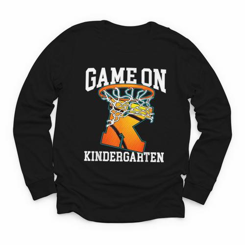 Game On Kindergarten Basketball Back To School Student Boys Youth Long Sleeve Tee - Savourry