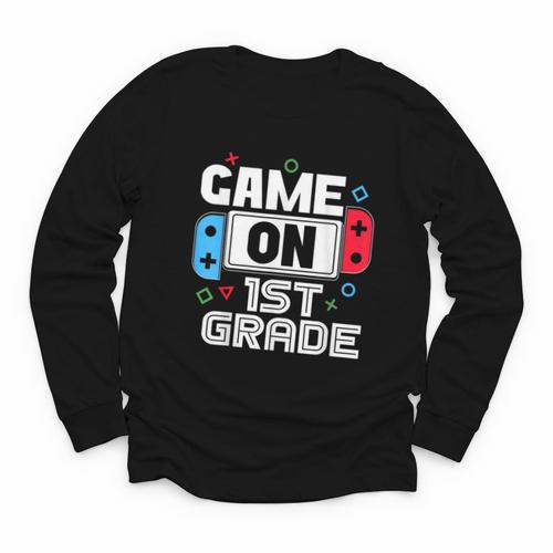Gamer Back To School Game 1st Grade Kids Boys Youth Long Sleeve Tee - Savourry