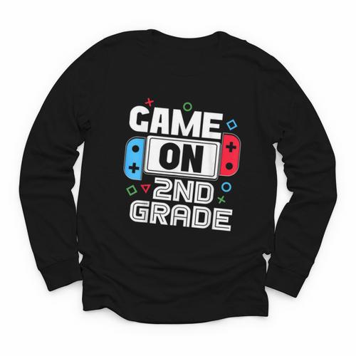 Gamer Back To School Game 2nd Grade Kids Boys Youth Long Sleeve Tee - Savourry