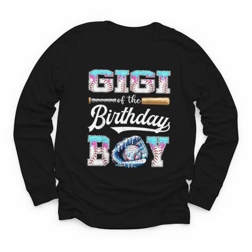 Gigi Of The Birthday Boy Baseball Ice Cream Drip Matching Youth Long Sleeve Tee - Sportilla