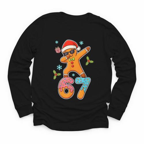 Gingerbread Six Seven 67 Ice Cream Drip Baseball Youth Long Sleeve Tee - Sportilla