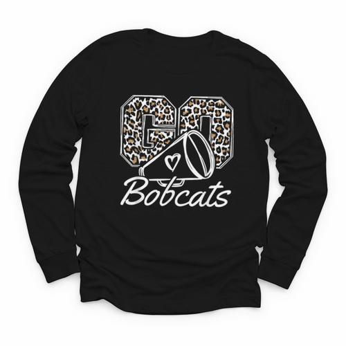 Go Cheer Bobcats High School Spirit Fan Team Back To School Youth Long Sleeve Tee - Savourry