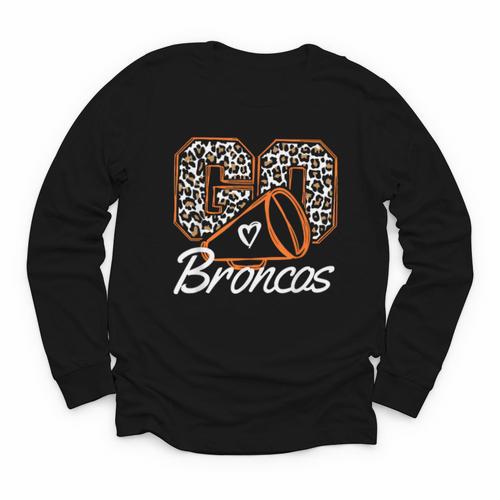 Go Cheer Broncos School Spirit Fan Team Back To School Youth Long Sleeve Tee - Savourry