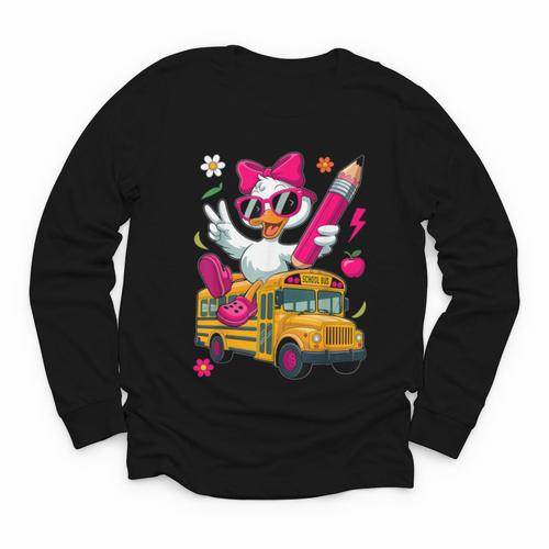 Goose Back To School First Day Of School Girls Boys Youth Long Sleeve Tee - Savourry