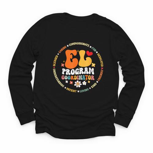 Groovy EL Program Coordinator Appreciation Back To School Youth Long Sleeve Tee - Savourry