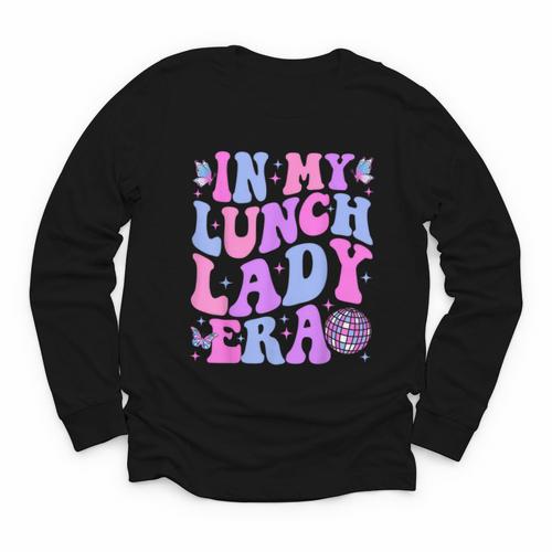 Groovy In My Lunch Lady Era Cafeteria Back To School Youth Long Sleeve Tee - Savourry