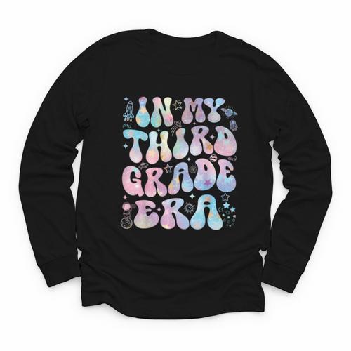 Groovy In My Third Grade Era Tie Dye Kids Boy Back To School Youth Long Sleeve Tee - Savourry