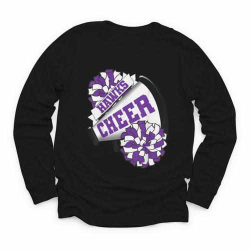 Hawks Cheer Back To School Cheerleading Spirit P Youth Long Sleeve Tee - Savourry