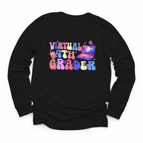 Homeschool 4th Grade Virtual 4th Grader Back To School Youth Long Sleeve Tee - Savourry