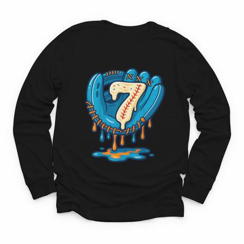 Ice Cream Baseball Glove 7th Birthday Edition Youth Long Sleeve Tee - Sportilla