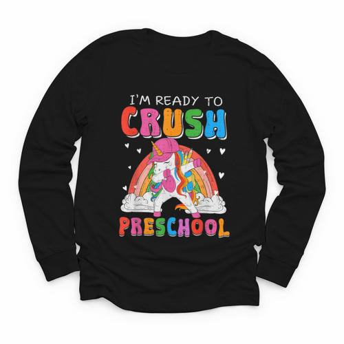 I'm Ready To Crush Preschool Unicorn Back To School Girl Kid Youth Long Sleeve Tee - Savourry