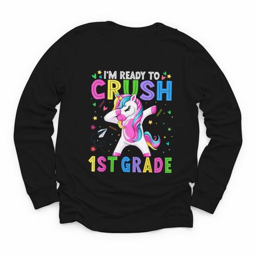 I'm Ready For First Grade Back To School 1st Grade Girls Youth Long Sleeve Tee - Savourry