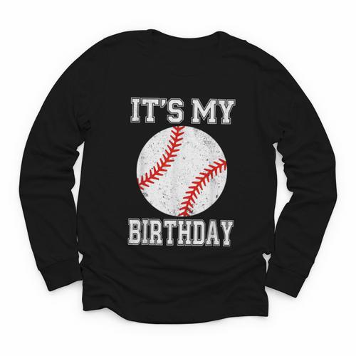 It’s My Birthday Baseball Vintage Style Youth Long Sleeve Tee - Sportilla