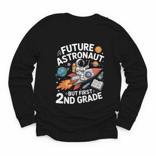 Kids Future Astronaut 2nd Grade Student Back To School Boys Kids Youth Long Sleeve Tee - Savourry
