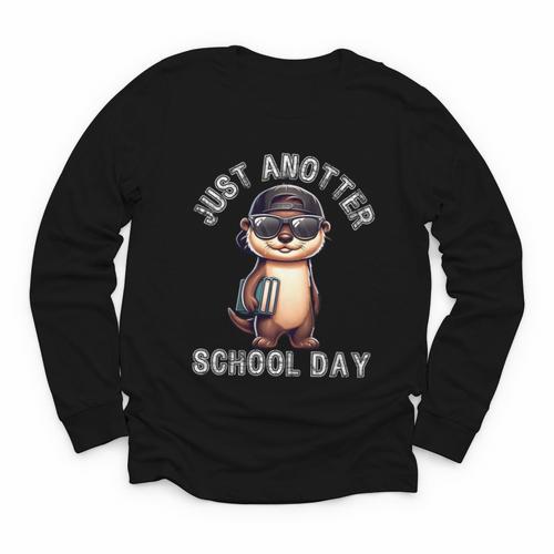 Kids Just Anotter School Day Otter Boys First Day Back To School Youth Long Sleeve Tee - Savourry