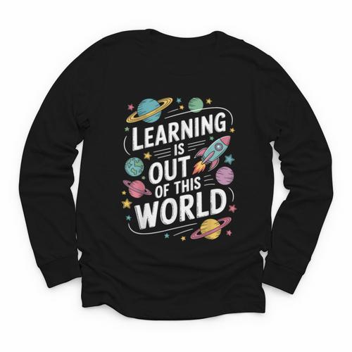 Learning Is Out Of This World Back To School Youth Long Sleeve Tee - Savourry