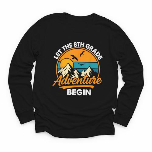 Let The 8th Grade Adventure Begin Back To School Youth Long Sleeve Tee - Savourry