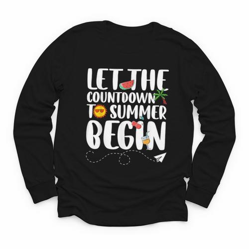 Let The Countdown To Summer Begin Back To School Youth Long Sleeve Tee - Savourry