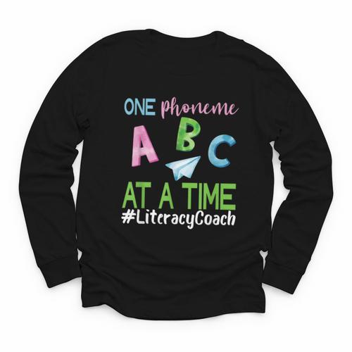 Literacy Coach Phoneme ABC Appreciation Back To School Youth Long Sleeve Tee - Savourry
