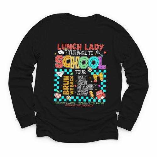 Lunch Lady Back To School Tour Cooking Worker Cafeteria Crew Youth Long Sleeve Tee - Savourry