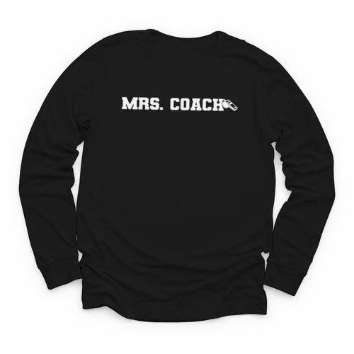 Mrs Coach Football Basketball Baseball Coach Wife Youth Long Sleeve Tee - Sportilla