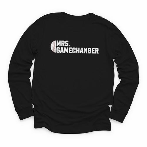 Mrs Gamechanger Baseball Scorekeeper Love Youth Long Sleeve Tee - Sportilla