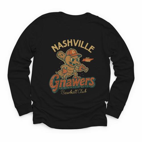 Nashville Gnawers Retro Minor League Baseball Youth Long Sleeve Tee - Sportilla
