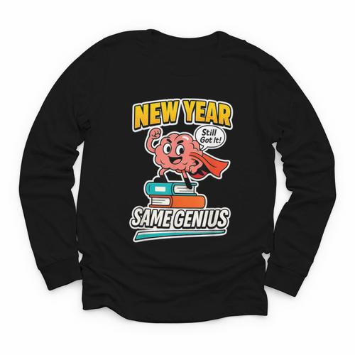 New Year Same Genius Confident Back To School Vibe Youth Long Sleeve Tee - Savourry
