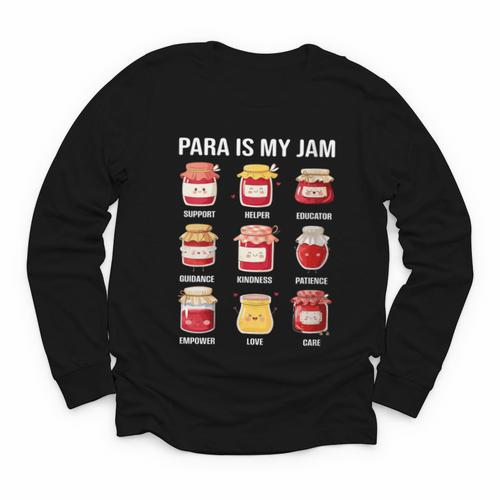 Parateaching Para Is My Jam Back To School For Paraeducator Youth Long Sleeve Tee - Savourry